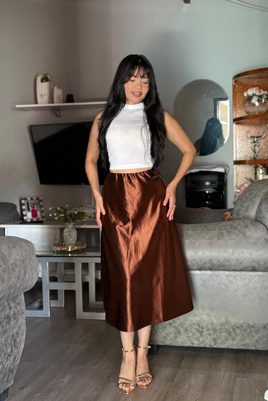 Falda Satinada Midi 2