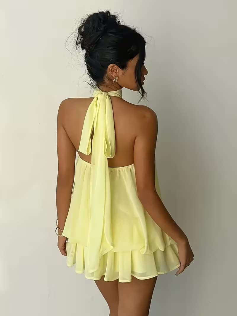 Vestido de Chifón con Lazo en la Espalda 1