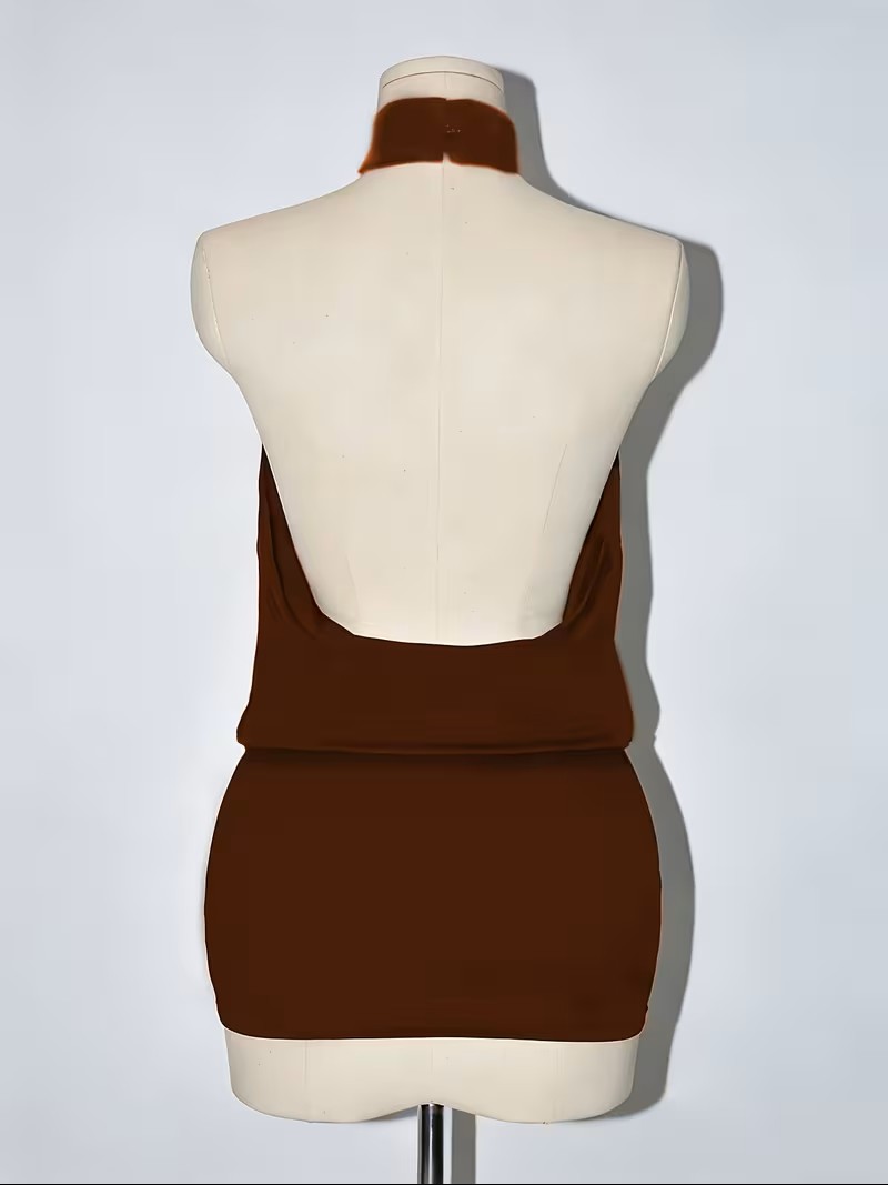 Vestido Halter  Cuello Alto y Corte Drapé 2