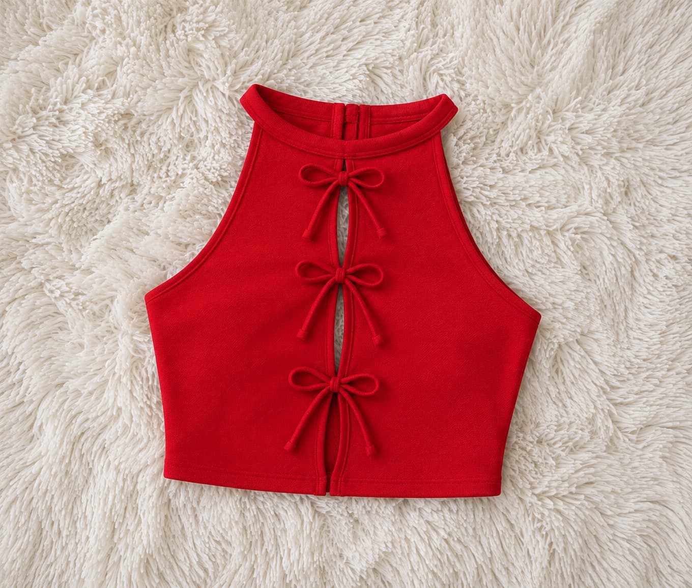 Top Halter con Lazos y Aberturas