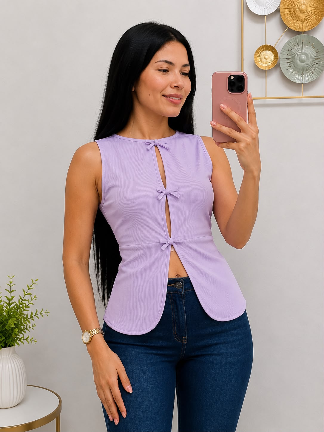 Blusa con Lazos Frontales | Elegante y Versátil