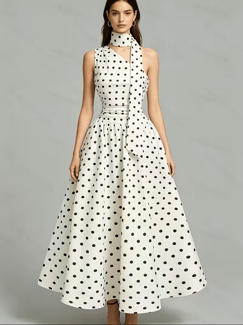 Vestido Midi Polka Dot